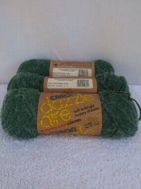 NEW Caron Lot of 3 Yarn 3oz Skeins Forest Green Vintage Dazzle Aire Soft Worsted